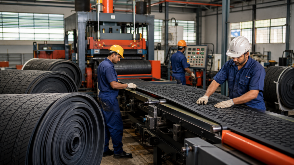Industrial rubber manufacturing unit in India producing molded rubber components
